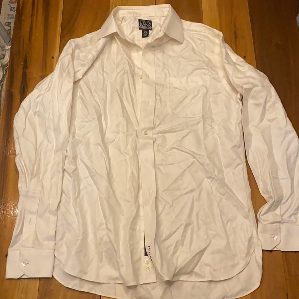 Jos A Bank slim Egyptian cotton white dress shirt size 16 35